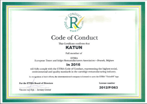 ETIRA Code of Conduct Certification