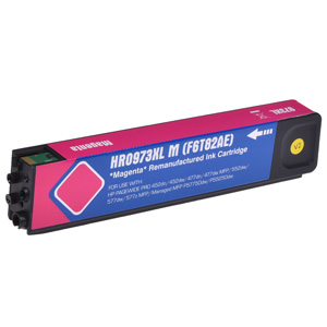 Hewlett Packard Magenta Inkjet Cartridge Equivalent to HP 973X, This product works with firmware versions 2313A, Remanufactured, 7,000 Yield, Packaged for use in Hewlett Packard