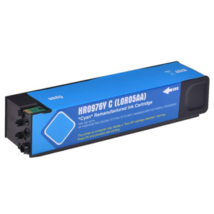 Hewlett Packard Cyan Inkjet Cartridge Equivalent to HP 976Y, This product works with firmware versions 2313A, Remanufactured, 13,000 Yield, Packaged for use in Hewlett Packard
