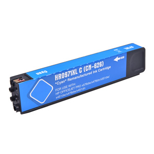 Hewlett Packard Cyan Inkjet Cartridge Equivalent to HP 971XL, Remanufactured, 6,600 Yield, Packaged for use in Hewlett Packard