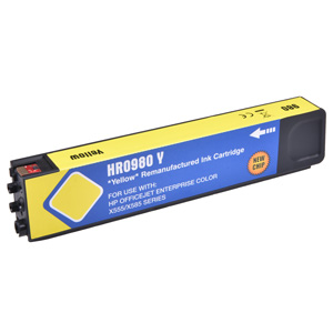Hewlett Packard Yellow Inkjet Cartridge Equivalent to HP 980, Remanufactured, 6,600 Yield, Packaged for use in Hewlett Packard