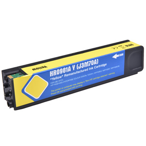 Hewlett Packard Yellow Inkjet Cartridge Equivalent to HP 981A, This product works with firmware versions UP TO but NOT including 001.2228B, 6,000 Yield - Remanufactured, This product works with firmware versions 2506116_037327, Packaged for use in Hewlett Packard