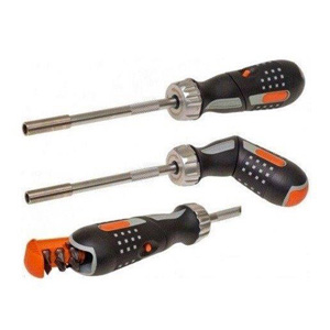 Universal Screwdriver-Magnetic Ratchet w/Bit Set Pistol Handle, Made in Europe