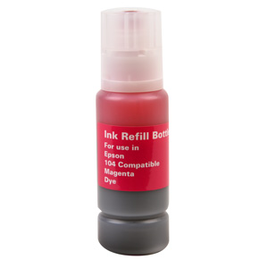 Epson Magenta Ink Bottle Equivalent to 104, New Build, 7,600 Yield, Packaged for use in Epson
